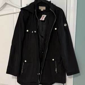 Michael Kors Black Hooded Utility Anorak Jacket